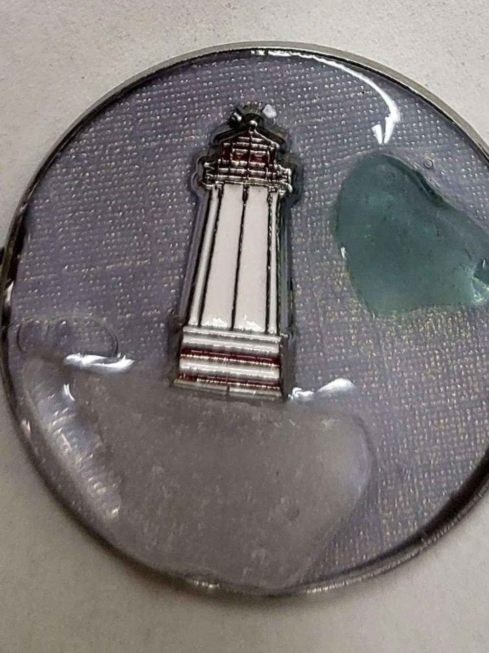 Coastal Lighthouse Golf Ball Marker Made With Authentic Newfoundland Seaglass